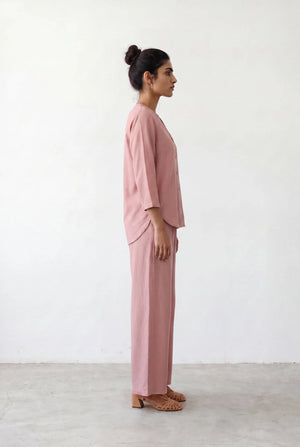 V-NECK BUTTON THROUGH SHIRT