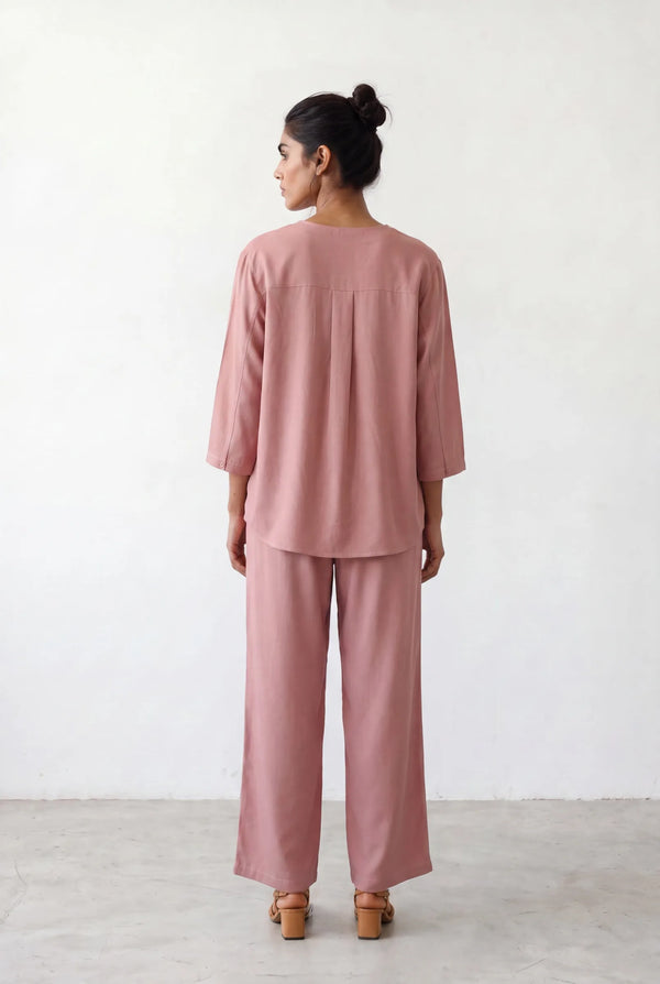 V-NECK BUTTON THROUGH SHIRT