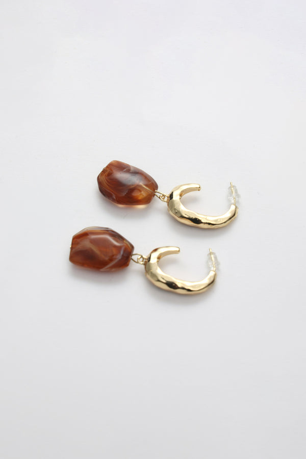 Sculpted Brown Stone earrings