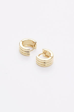Ribbed Gold Earrings