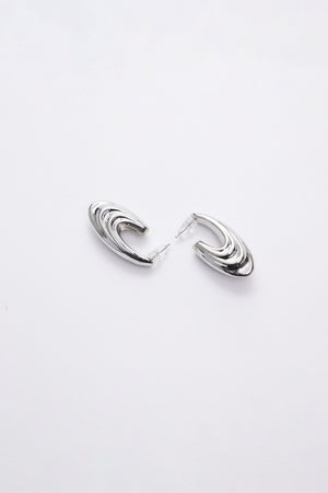 Silver-tone multi-layer hoop earrings