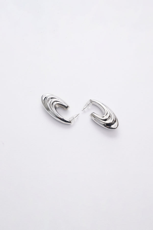 Silver-tone multi-layer hoop earrings