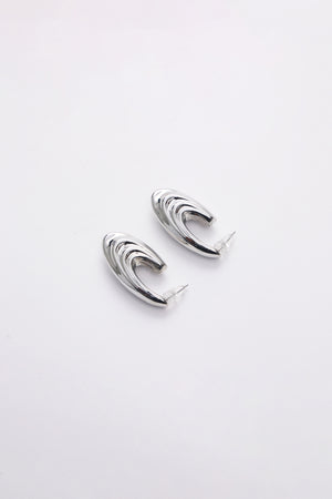 Silver-tone multi-layer hoop earrings