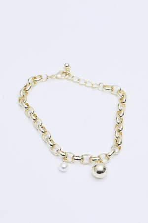 Pearl Charm Chain Bracelet