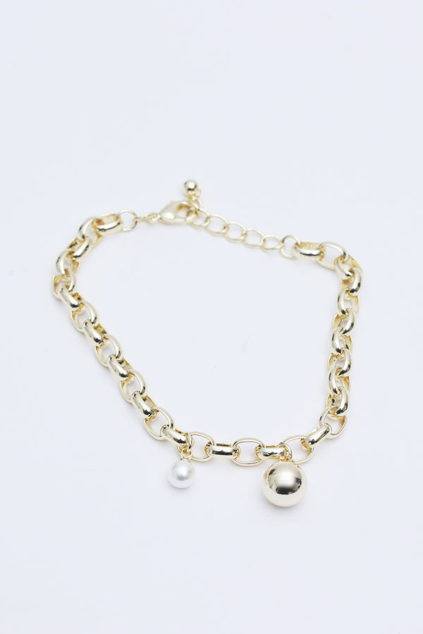 Pearl Charm Chain Bracelet
