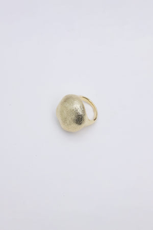 Gold oval metallic ring