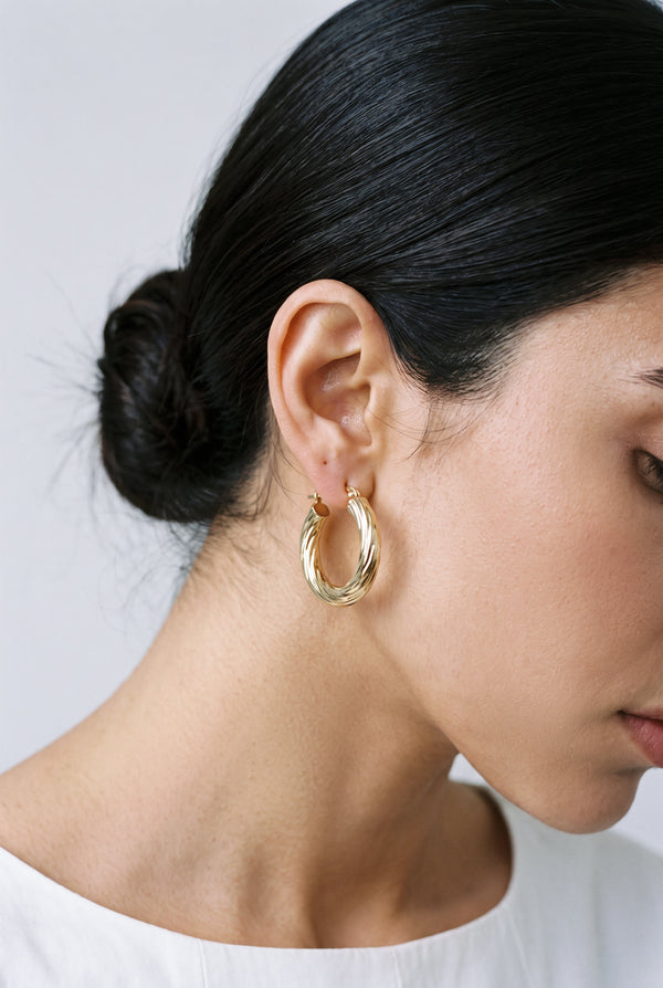 Textured Ridged Hoops