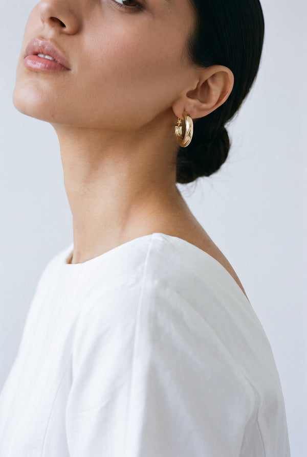 Textured Ridged Hoops
