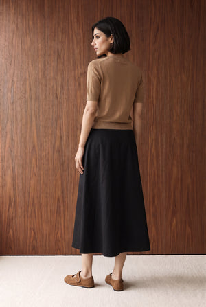 Mock Neck Knit T-Shirt