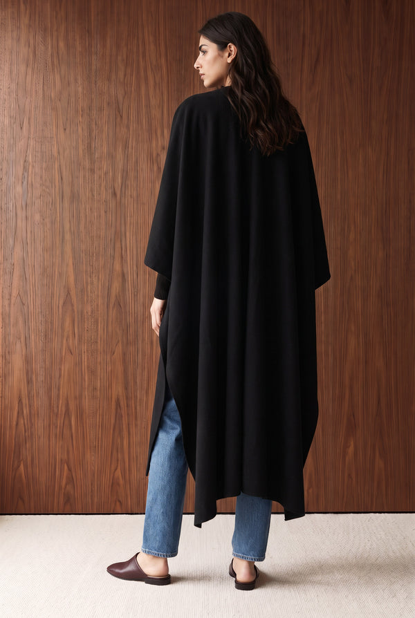 OVERSIZED FULL LENGTH CAPE - BLACK
