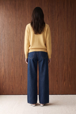Relaxed Crew-Neck Sweater - PALE YELLOW