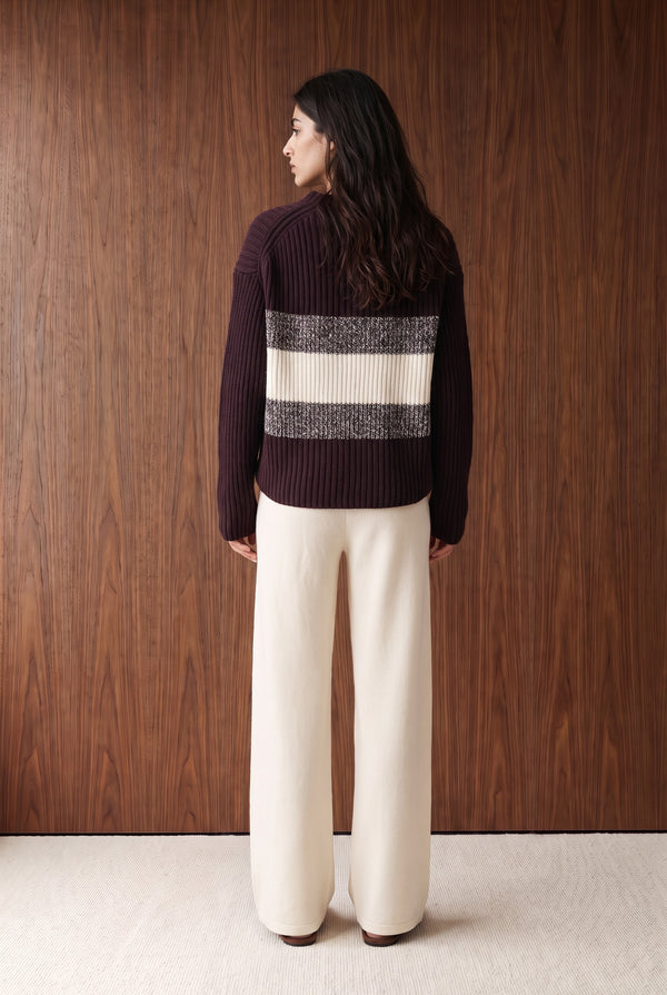 WIDE HIGH-WAIST TROUSERS - BEIGE