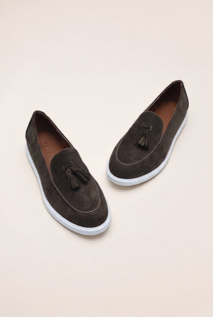 Tassel Detail Slip-On Loafers - Olive