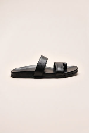Multi-Strap Toe Ring Comfort Slides - Black