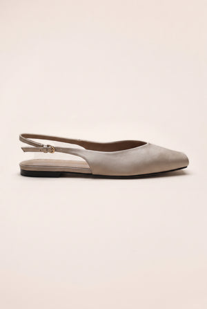 Peep Toe Slingback Pumps - Light Brown