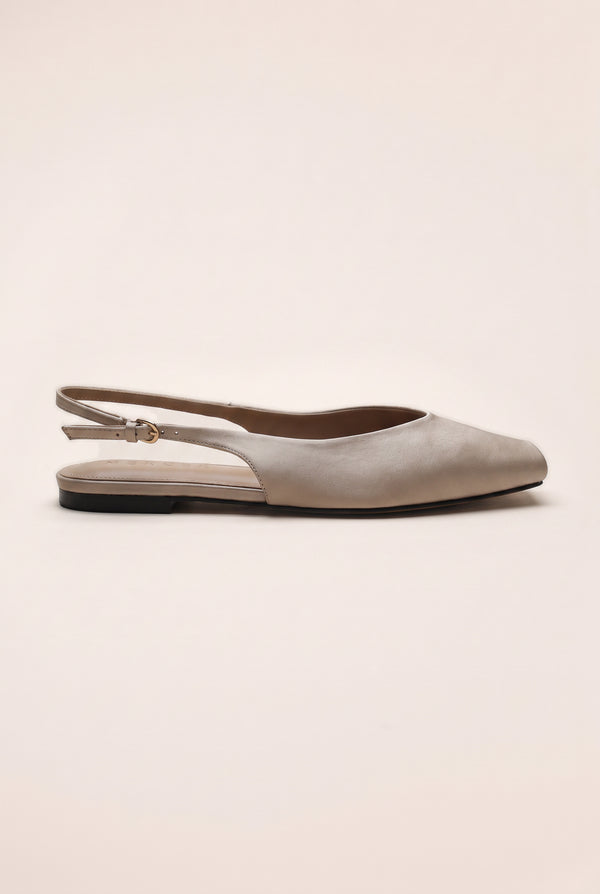 Peep Toe Slingback Pumps - Light Brown