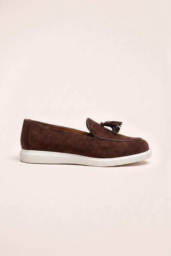 Tassel Detail Slip-On Loafers - Dark Brown