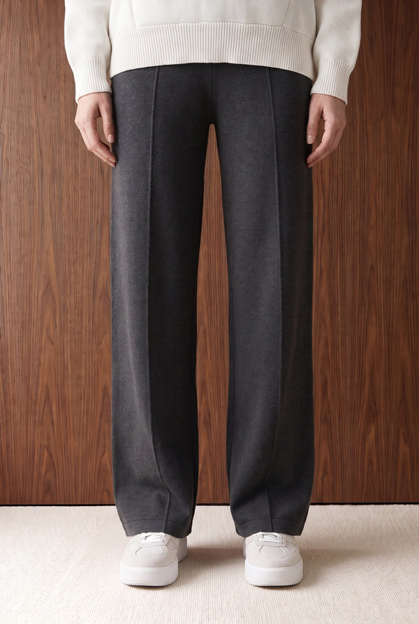 RELAXED KNIT TROUSER - CHARCOAL