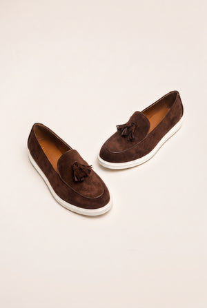 Tassel Detail Slip-On Loafers - Dark Brown