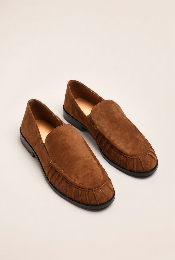 Ruched Vamp Slip-On Loafers