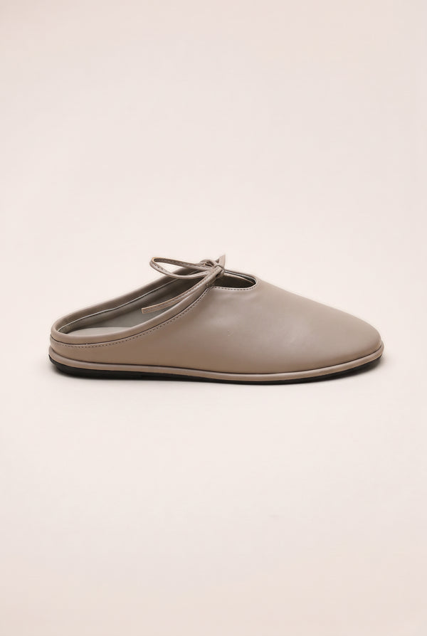Comfort Lace-Up Mule - Taupe