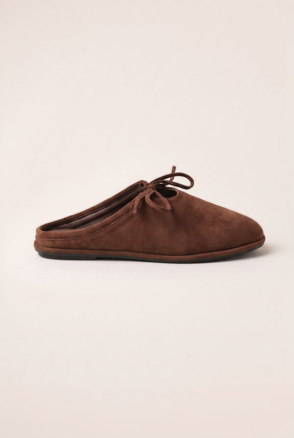 Comfort Lace-Up Mule - Chocolate Brown