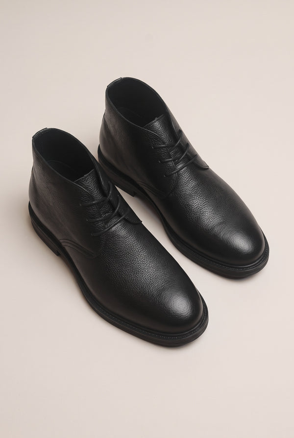 Textured Leather Chukka Boots