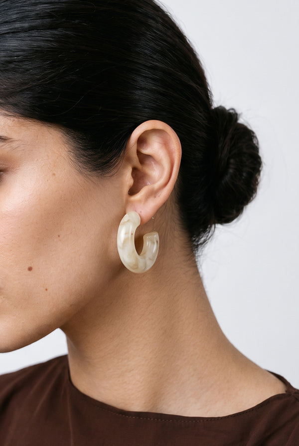 Amber Effect Hoop Earrings