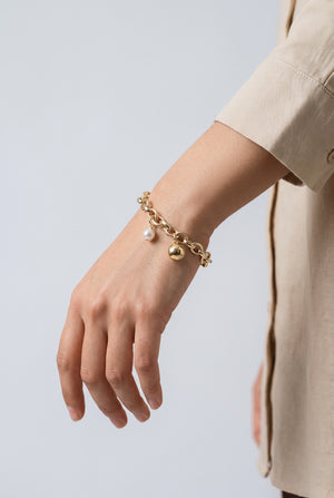 Pearl Charm Chain Bracelet