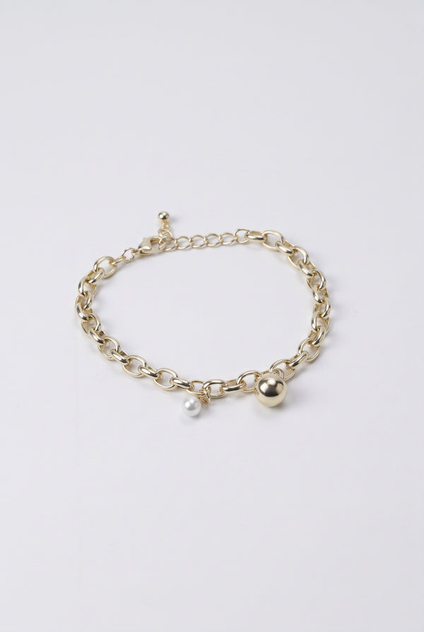 Pearl Charm Chain Bracelet