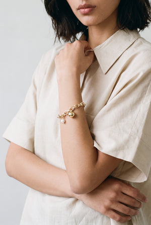Pearl Charm Chain Bracelet