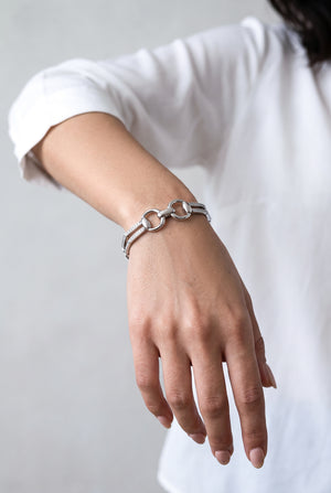 Geometric Crystal Bangle Bracelet