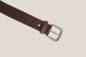 Heritage Suede Leather Belt - COFFEE