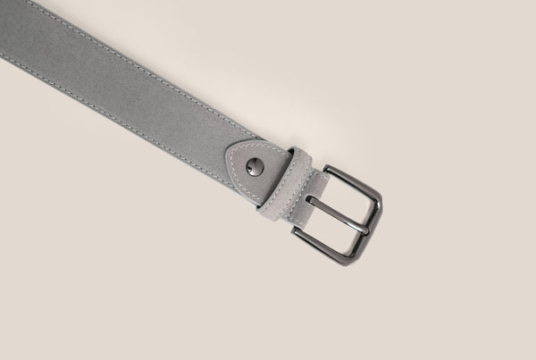 Heritage Suede Leather Belt - GREY