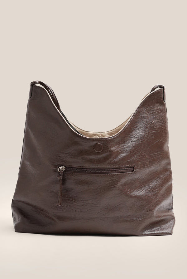 Reversible everyday tote - BROWN AND OFF WHITE