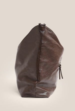Reversible everyday tote - BROWN AND OFF WHITE