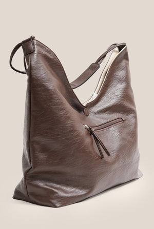 Reversible everyday tote - BROWN AND OFF WHITE