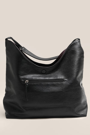 Reversible everyday tote - BLACK AND BURGUNDY