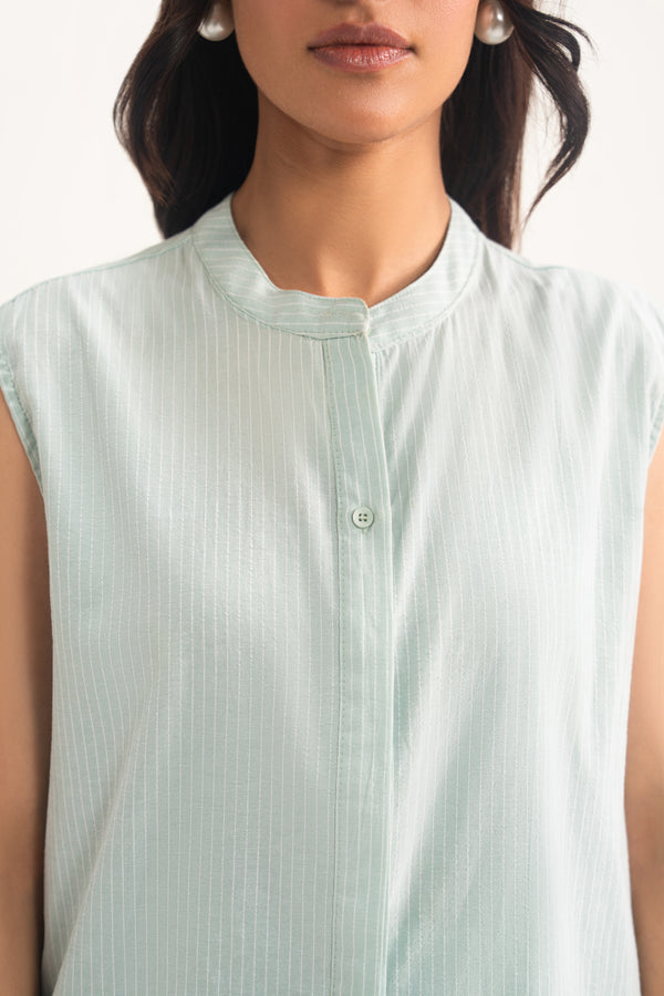 #Light Green & White Stripes