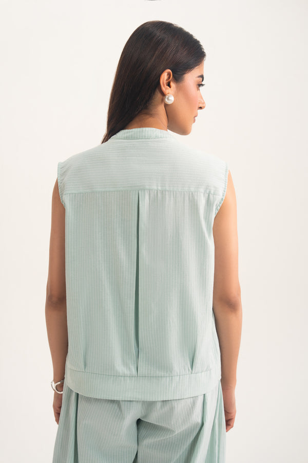 #Light Green & White Stripes