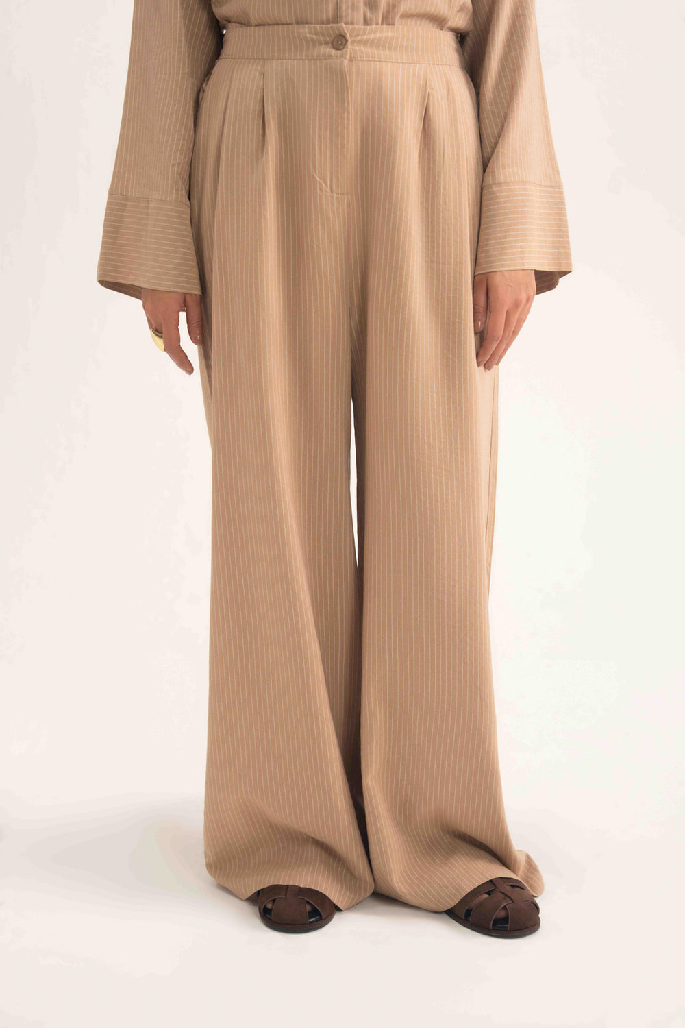 Beige & White Stripes