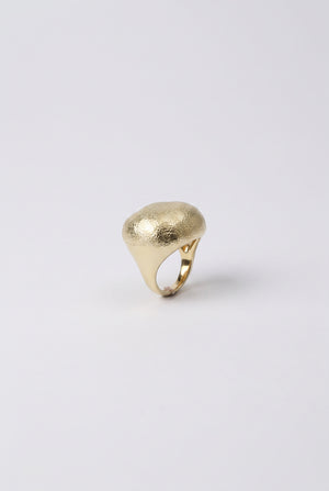 Gold oval metallic ring