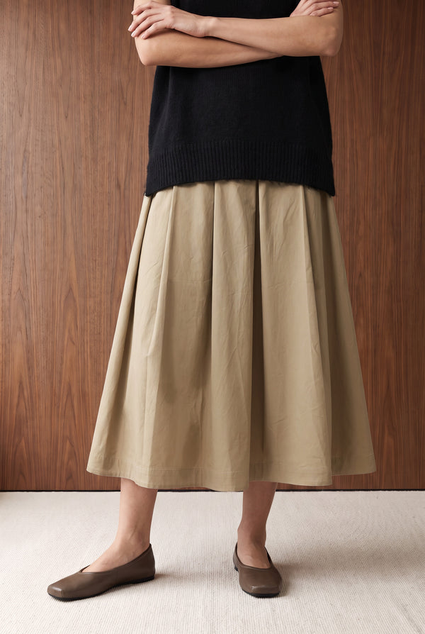 Asymmetric Draped Midi Skirt