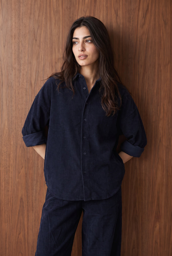 Oversized Corduroy Button Down Shirt