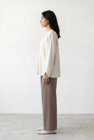 Pleated Wide-Leg Pants