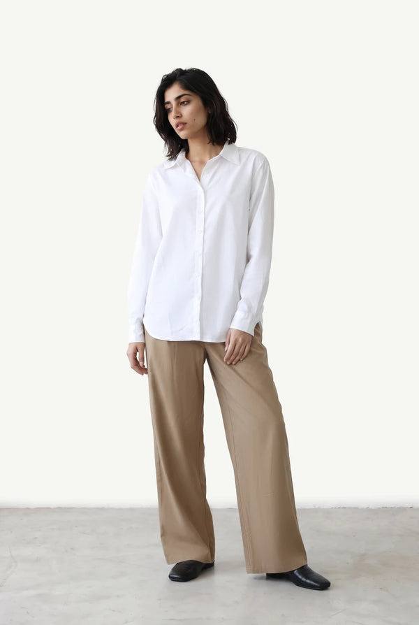Drawstring Wide-Leg Trousers