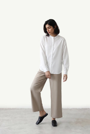 Cotton Lyocell Belted Pants