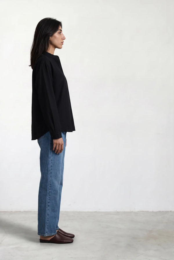 Mandarin Collar Button Shirt
