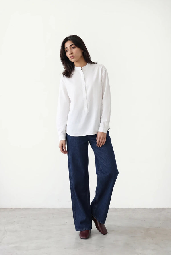 Mandarin Collar Button Shirt
