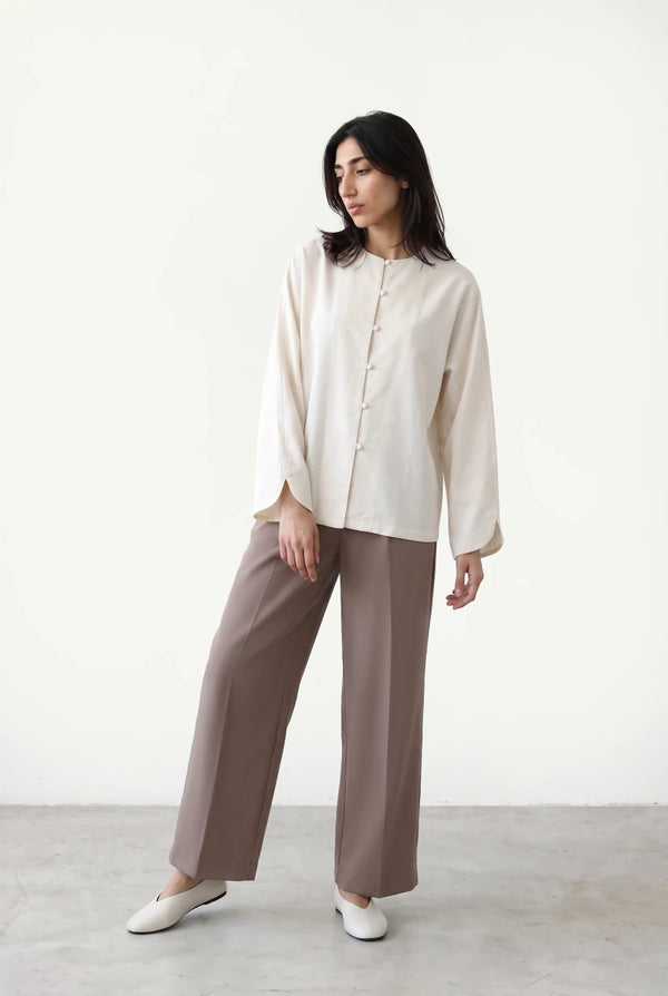 Pleated Wide-Leg Pants